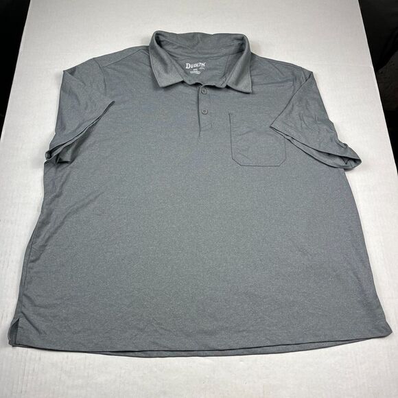 Duluth Trading Co Mens Powercord Polo Shirt Gray Short Sleeve Casual Top 2XL - Picture 1 of 10